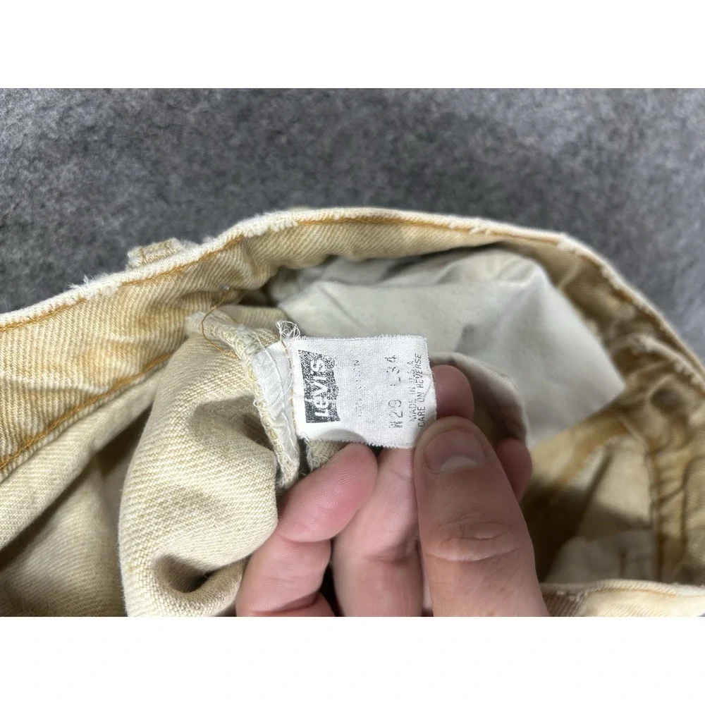 Vintage 90s Levi's 550 Jeans Mens‎ 28x33 (Tag 29x34) Beige Denim made in usa